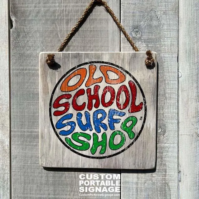 Vintage Old School Surf Shop Sign
